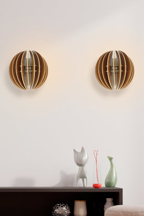 Opviq Lámpara de Pared de Media Esfera Nogal (2 Piezas) Opviq Lámpara de Pared de Media Esfera Nogal (2 Piezas)